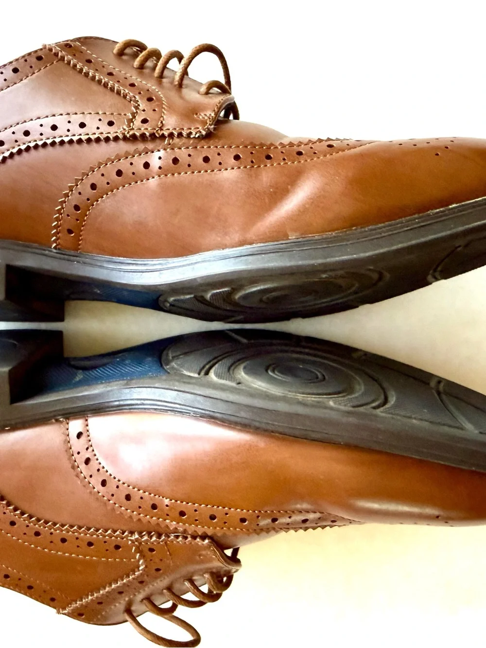 Van Heusen Brown Leather Wingtip Brogues Mens 8